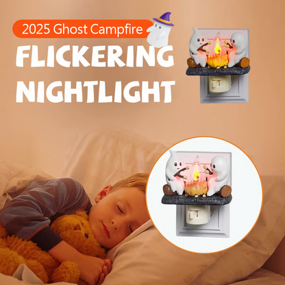 🔥Halloween Hot Sale👻Ghost Campfire Flickering Nightlight✨