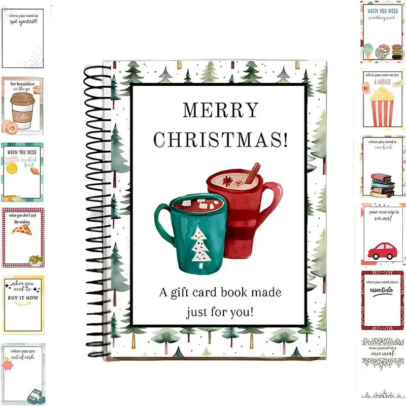 🔥🎁70% OFF!!!-Ready for Christmas!🎅Christmas Gift Card Booklet -👍DIY Spiral-Bound Christmas Gift Card Holder Book