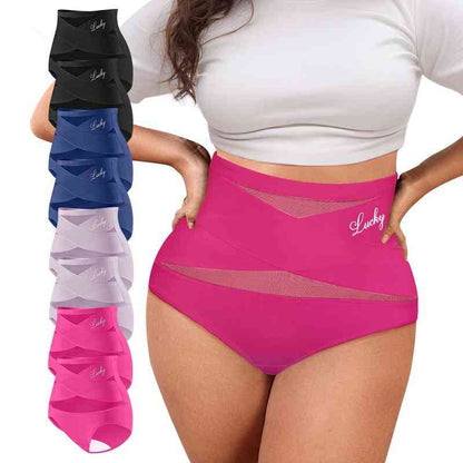 ✨Last Day - Buy 1 Get 3 Packs✨Plus-Size High-Waist Cross Tummy Control Panties