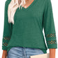 🔥2025 New Womens 3/4 Length Sleeve Tops Trendy V Neck T Shirts