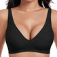 🏆 Last Day Special Price £9.99 ! 💐Jelly Wireless Womens Comfortable Wireless Bras Push Up Bralettes Seamless Tshirts Bras Deep V Everyday Bras