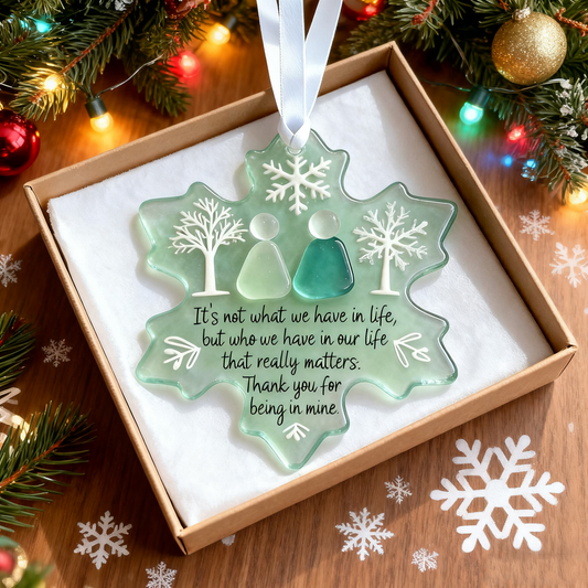 🌊Snowflake-Shaped Sea Glass Friendship Decor❄✨ Shaped by Nature & Crafted by Hand!