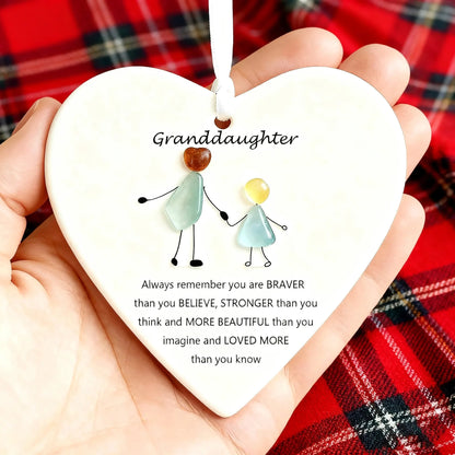 🌊Heart-Shaped Sea Glass Ornament✨ Friendship, Grandchildren & Timeless Bonds