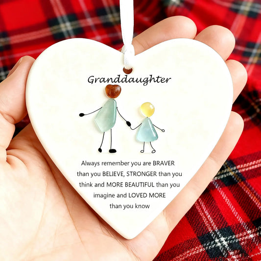 🌊Heart-Shaped Sea Glass Ornament✨ Friendship, Grandchildren & Timeless Bonds