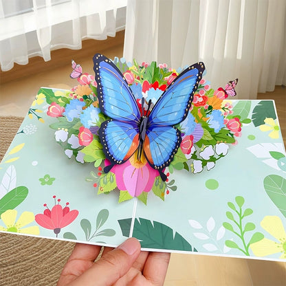 💟Mother's Day Sale🦋 Vibrant 3D  Butterfly & Daisy Pop-Up Greeting Card