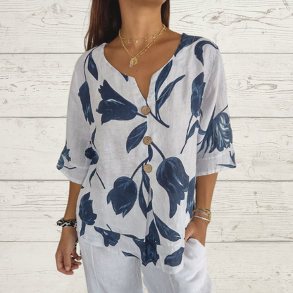 🔥Spring Sale 49% OFF - Printed V-neck Tunic Top