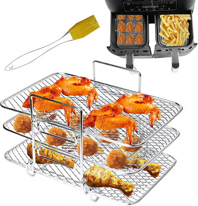 🔥Air Fryer Rack, 304 Stainless Steel Toast Rack, Multi-Layer Grill, Grill