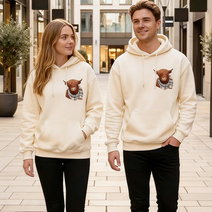 🎅CHRISTMAS SALE 50% OFF!!🎁🐄Cute Highland Cow Fleece Hoodie – Cozy Warm Hooded Sweatshirt for Women