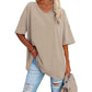 📢📢50% OFF !! ⏰Women's Casual Loose Plus Size V Neck T Shirts Summer Half Sleeve Tees Fit Cotton Tunic Tops
