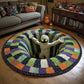 🎃Gifts They’ll Love ✨3D Skeleton Vortex Quilted Round Halloween Rug
