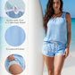 🩱Last Day Sale 50% OFF💃Women's Modest Two Piece Bathing Suit Scoop Neck Tankini Swimsuit