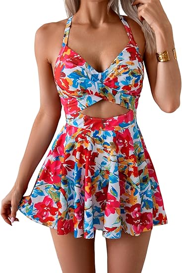 ⏳Last Day Special Sale 49% OFF🩱Women's Cutout One Piece Skirt Swimsuit