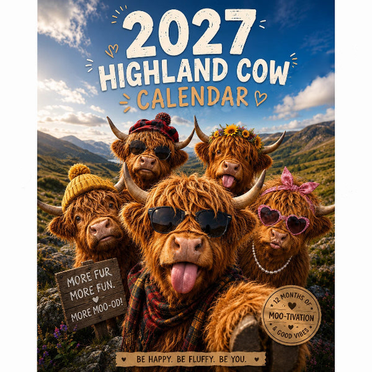 🔥2027 Funny Highland Cow Wall Calendar | A4 Hanging Calendar |