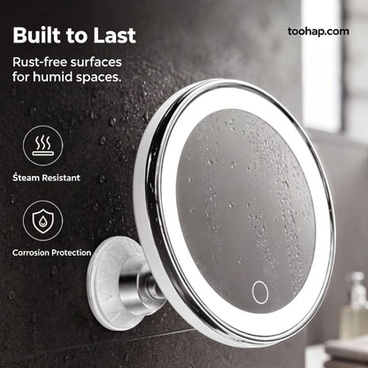 ⏳🔥LIMITED-TIME 50% OFF! ⏰💄10X Magnifying Makeup Mirror – LED Light & Suction Cup for Makeup and Skincare