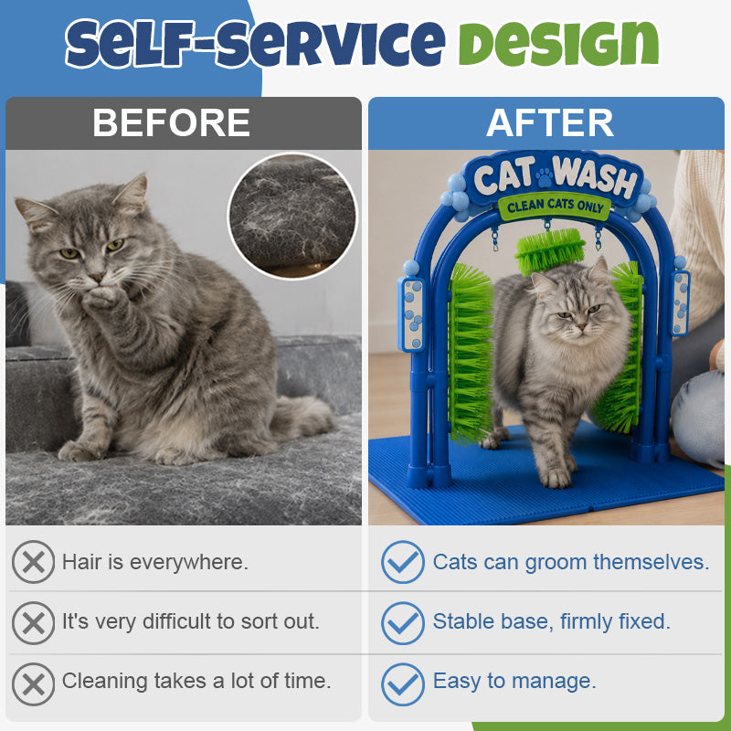 🌐 Online Exclusive 💎Cat Grooming Station – Self-Use Cat Wash & Loose Fur Removal Tool