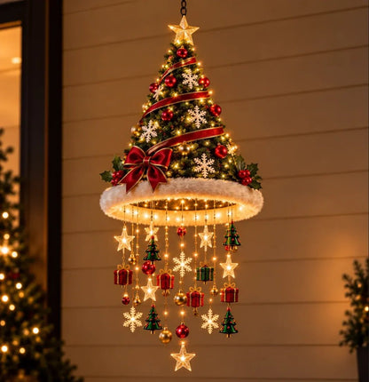 ✨Lighted Santa Hat Hanging Chandelier – Make Christmas Glow