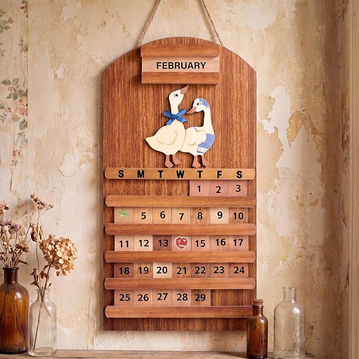 🎄 Holiday Gift Picks 🎁🔥Wooden Perpetual Calendar – Elegant Desktop Decor🌸