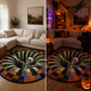 🎃Gifts They’ll Love ✨3D Skeleton Vortex Quilted Round Halloween Rug