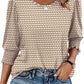 ☀️Summer Hot Sale 50% OFF🌼Blouses for Women Dressy Casual 3/4 Length Sleeve Tops with Smocked Cuffs
