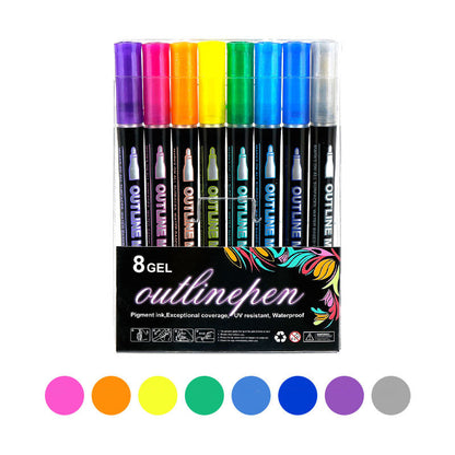 🔥Christmas Sale 49%OFF🎁 Double Outline Glitter Coloring Pen Set