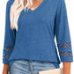 🔥2025 New Womens 3/4 Length Sleeve Tops Trendy V Neck T Shirts