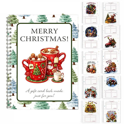 🔥🎁70% OFF!!!-Ready for Christmas!🎅Christmas Gift Card Booklet -👍DIY Spiral-Bound Christmas Gift Card Holder Book