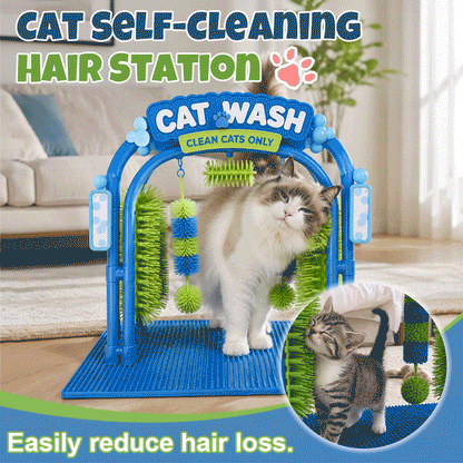 🌐 Online Exclusive 💎Cat Grooming Station – Self-Use Cat Wash & Loose Fur Removal Tool