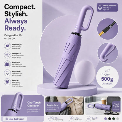 ⏳LAST DAY SALE ONLY ￡11.99!!🔥Foldable Auto-Open Umbrella – Stormproof, UV-Blocking Compact Umbrella for British Weather