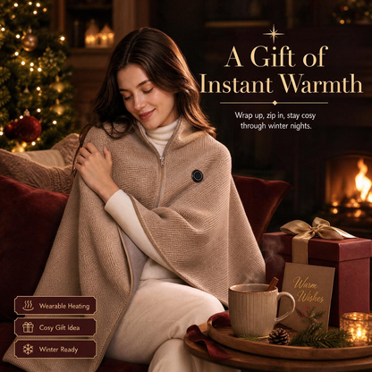 ❄️ Winter Favorites 🔥 USB Heated Blanket Shawl – Portable Electric Warming Wrap for Cosy Winter Comfort in the UK