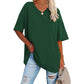 📢📢50% OFF !! ⏰Women's Casual Loose Plus Size V Neck T Shirts Summer Half Sleeve Tees Fit Cotton Tunic Tops