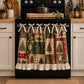 🎄 Hurry — Limited Time 50% OFF 🎅 Christmas Print Oven Door Curtain with Ruffle Lace Trim & Festive Bow – Holiday Kitchen Decoration