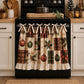 🎄 Hurry — Limited Time 50% OFF 🎅 Christmas Print Oven Door Curtain with Ruffle Lace Trim & Festive Bow – Holiday Kitchen Decoration