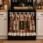 🎄 Hurry — Limited Time 50% OFF 🎅 Christmas Print Oven Door Curtain with Ruffle Lace Trim & Festive Bow – Holiday Kitchen Decoration