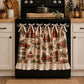 🎄 Hurry — Limited Time 50% OFF 🎅 Christmas Print Oven Door Curtain with Ruffle Lace Trim & Festive Bow – Holiday Kitchen Decoration