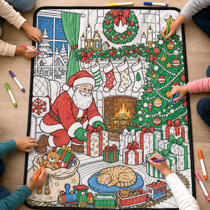🎄Christmas Essentials Only £15.99✨ DIY Christmas Drawing Blanket with 24 Washable Markers