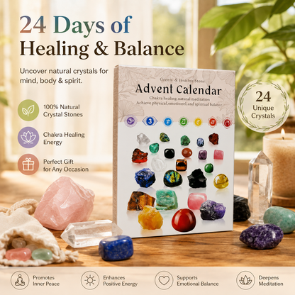 💎Crystals Advent Calendar 2026-24 Days Chakra Crystals&Healing Stones🔮