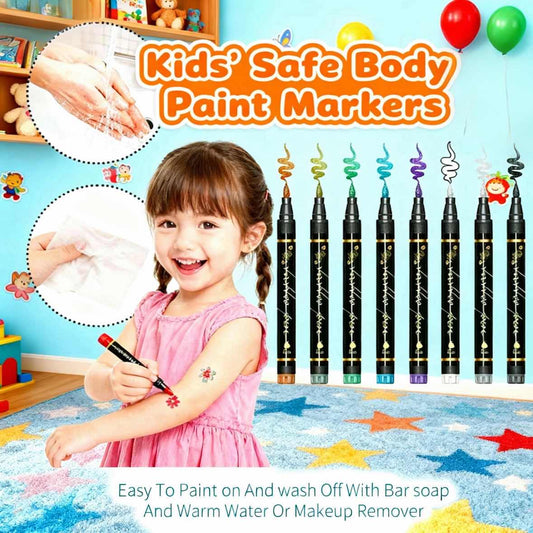 ⏰LIMITED SALE 55% OFF🎨✨️10-Color Temporary Tattoo Markers Set