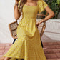 🌈2026 Summer Hot Sale 50% OFF!✨Square Neck Floral Midi Dress – Smocked Bodice, Flowy Tiered Skirt, Romantic 🌸