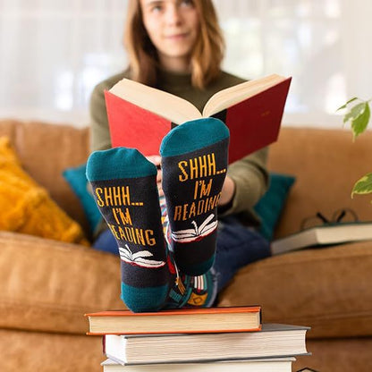 Shhh I'm Reading Crew Socks – Gift for Book Lovers - Books Before People