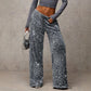 💖LAST DAY SALE 70% OFF🥰Women's Sequin Sparkle Wide Leg Pants with Elastic Waistband