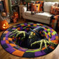 🎃Gifts They’ll Love ✨3D Skeleton Vortex Quilted Round Halloween Rug