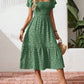 🌈2026 Summer Hot Sale 50% OFF!✨Square Neck Floral Midi Dress – Smocked Bodice, Flowy Tiered Skirt, Romantic 🌸