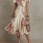 🌸 Valentina Floral Dress – Wrap Neck, Gathered Waist, Midi Flow. 49% OFF + Free Shipping!