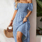 🌈2026 Summer Hot Sale 50% OFF!✨Square Neck Floral Midi Dress – Smocked Bodice, Flowy Tiered Skirt, Romantic 🌸