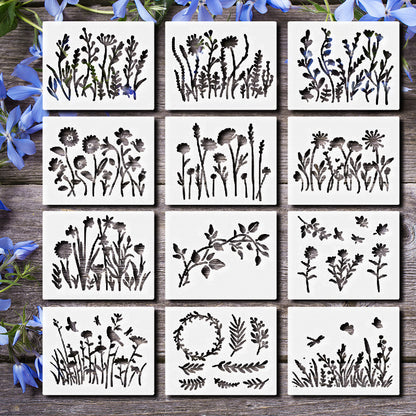 🌷✨Christmas Promotion🌿9 PCS Reusable Leaf Stencil for Painting