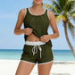🩱Last Day Sale 50% OFF💃Women's Modest Two Piece Bathing Suit Scoop Neck Tankini Swimsuit