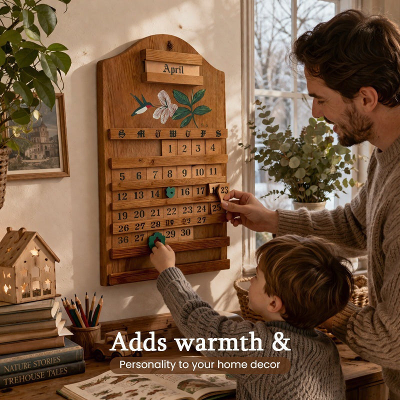 🎄 Holiday Gift Picks 🎁🔥Wooden Perpetual Calendar – Elegant Desktop Decor🌸