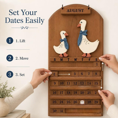 🎄 Holiday Gift Picks 🎁🔥Wooden Perpetual Calendar – Elegant Desktop Decor🌸