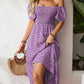 🌈2026 Summer Hot Sale 50% OFF!✨Square Neck Floral Midi Dress – Smocked Bodice, Flowy Tiered Skirt, Romantic 🌸