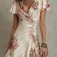 🌸 Valentina Floral Dress – Wrap Neck, Gathered Waist, Midi Flow. 49% OFF + Free Shipping!